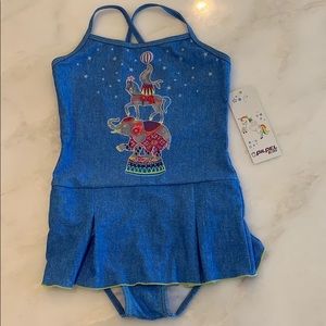 Gottex’s Sub-Brand Pilpel-Blue Girls One Piece Swimwear-Size 6/7